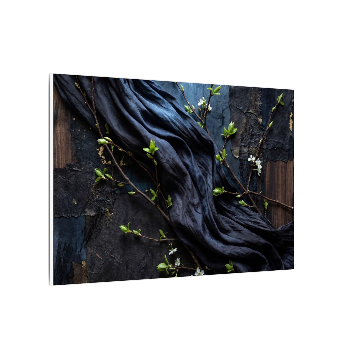 Spring Silk Drape Dark Texture Canvas Art | Atmospheric Decor
