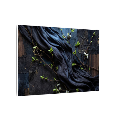Spring Silk Drape Dark Texture Canvas Art | Atmospheric Decor