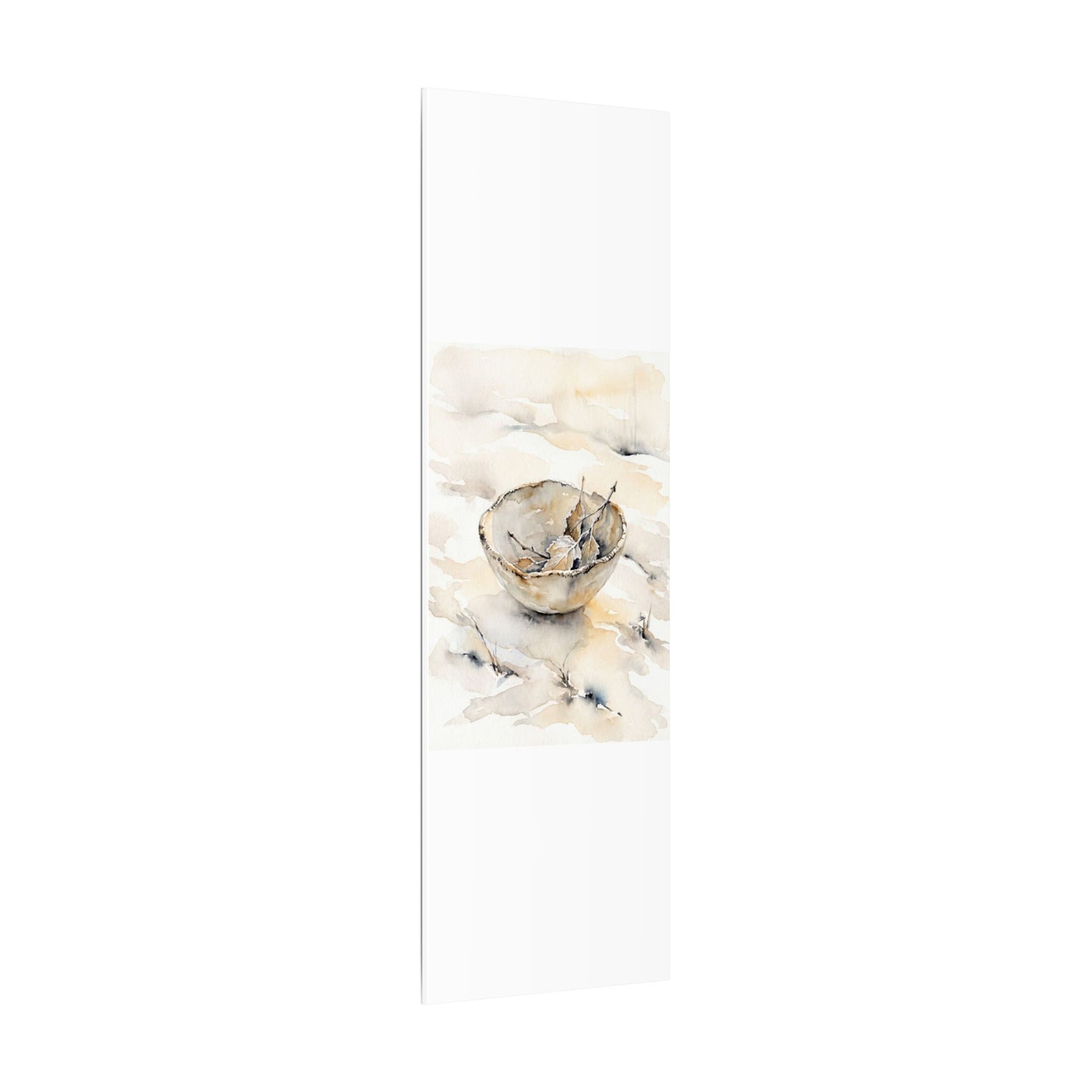 Ceramic Bowl Canvas Art | Winter Japandi Watercolor Art
