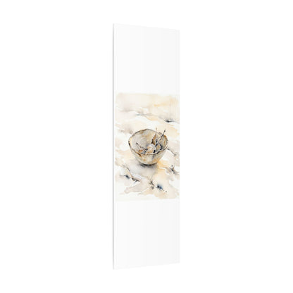 Ceramic Bowl Canvas Art | Winter Japandi Watercolor Art