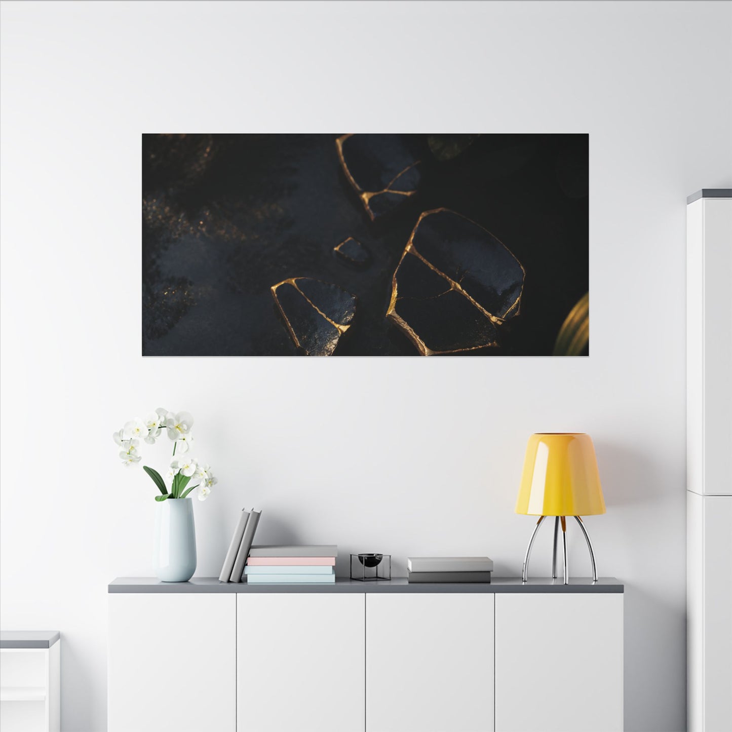 Summer Broken Pottery Moody Minimal Canvas Art | Atmospheric Decor