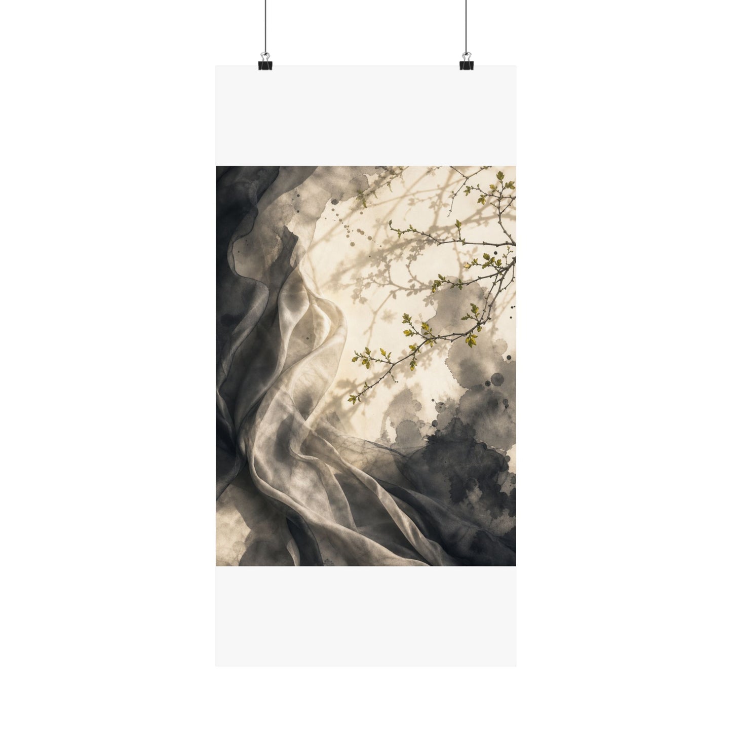 Silk Drape Spring Wall Art Print | Japandi Earthy Design