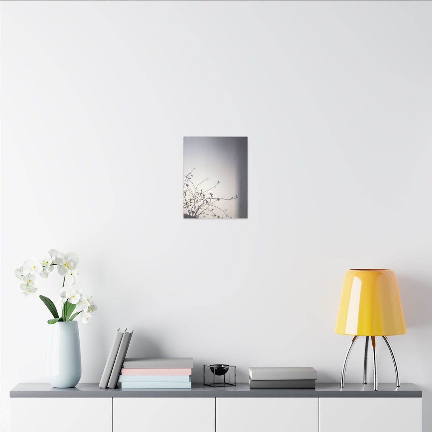 Japandi Shadow Play in Dawn | Japanese Pattern Canvas Art