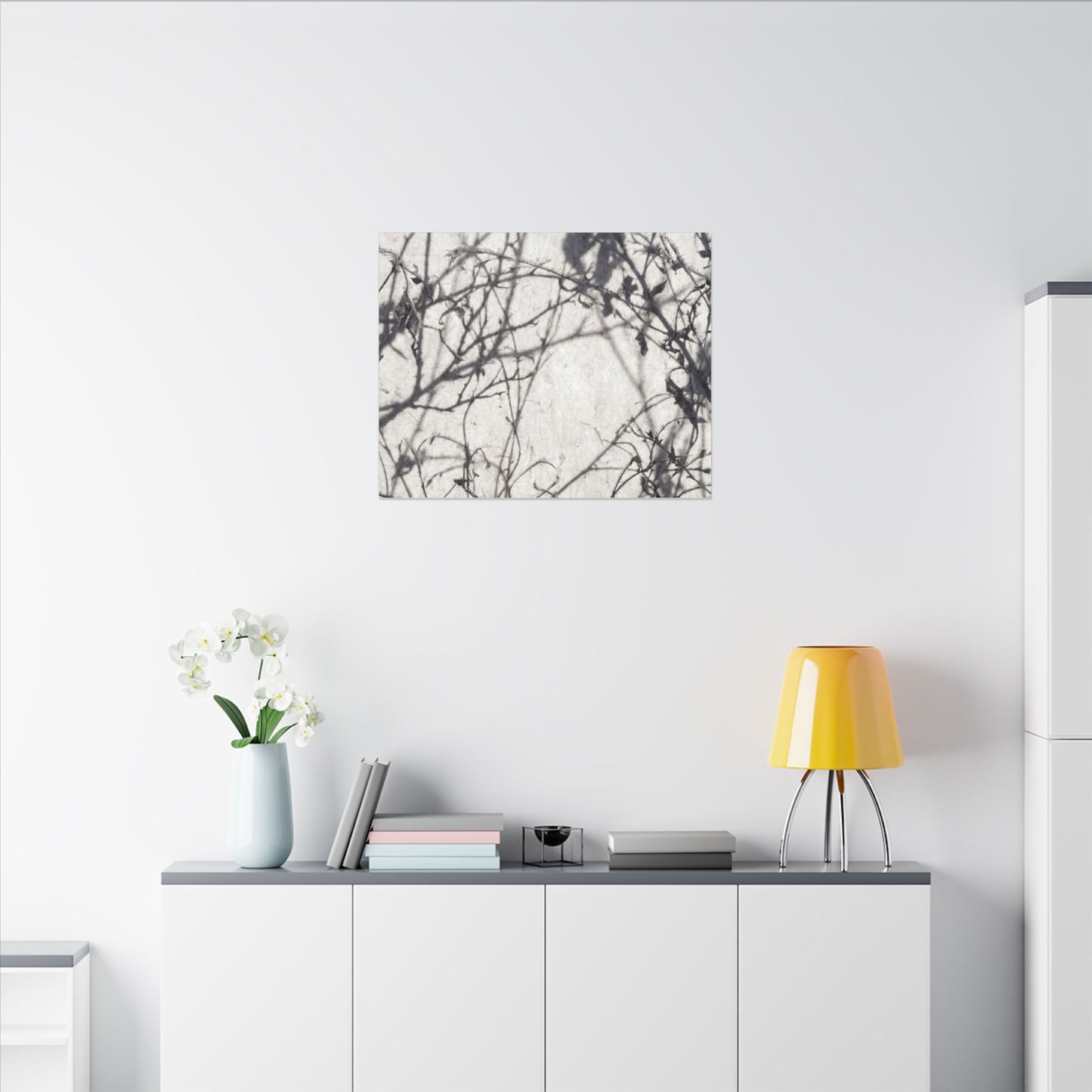 Winter Shadow Play Japanese Pattern Canvas Art | Elegant Decor