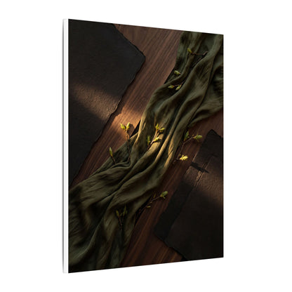 Silk Drape Canvas Art | Spring Dark Japandi Dark Texture Art