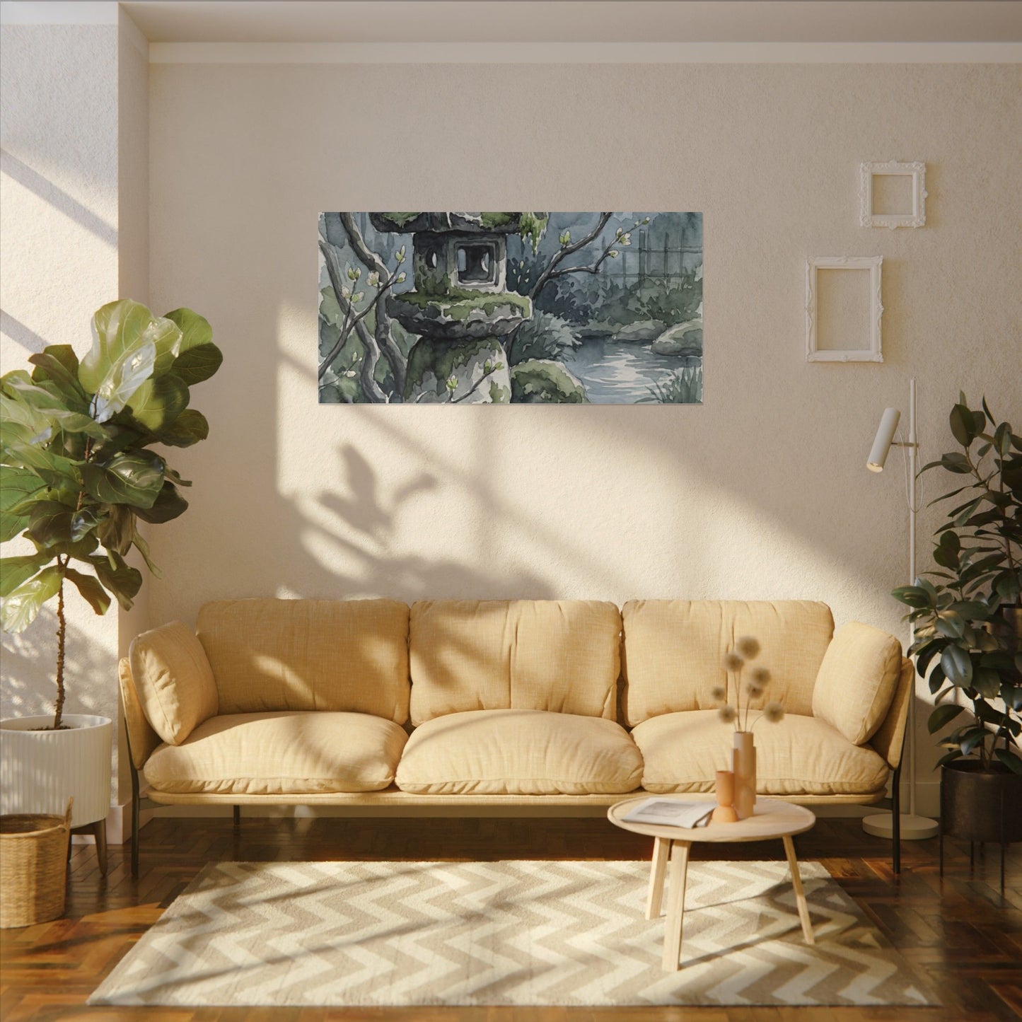 Moonlight Stone Lantern Canvas Art - Japandi Seijaku