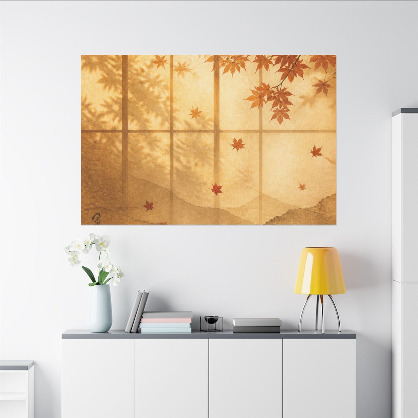 Shoji Screen Texture Canvas Art | Earthy Japandi Art