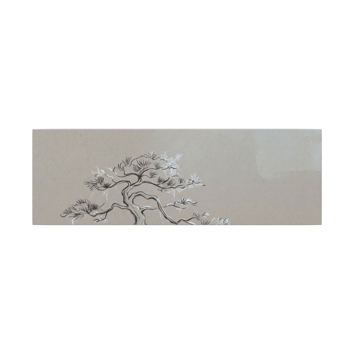 Pine Tree Minimal Line Canvas Art | Warm Japandi Art