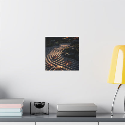 Rock Garden Moody Minimal Canvas Art | Bold Dark Japandi Art