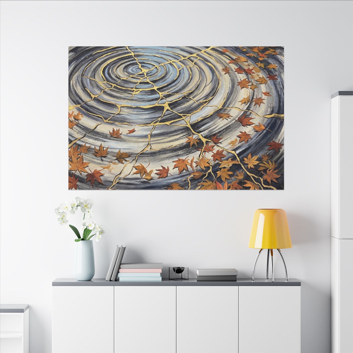 Moonlight Water Ripple Canvas Art - Kintsugi Fukinsei