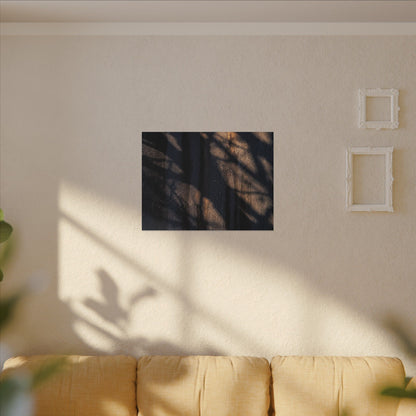 Dark Japandi Shadow Play in Golden Hour | Shadow Zen Canvas Art