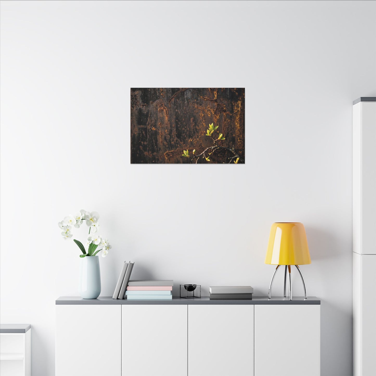 Golden Hour Rust Patina Canvas Art - Dark Japandi Fukinsei