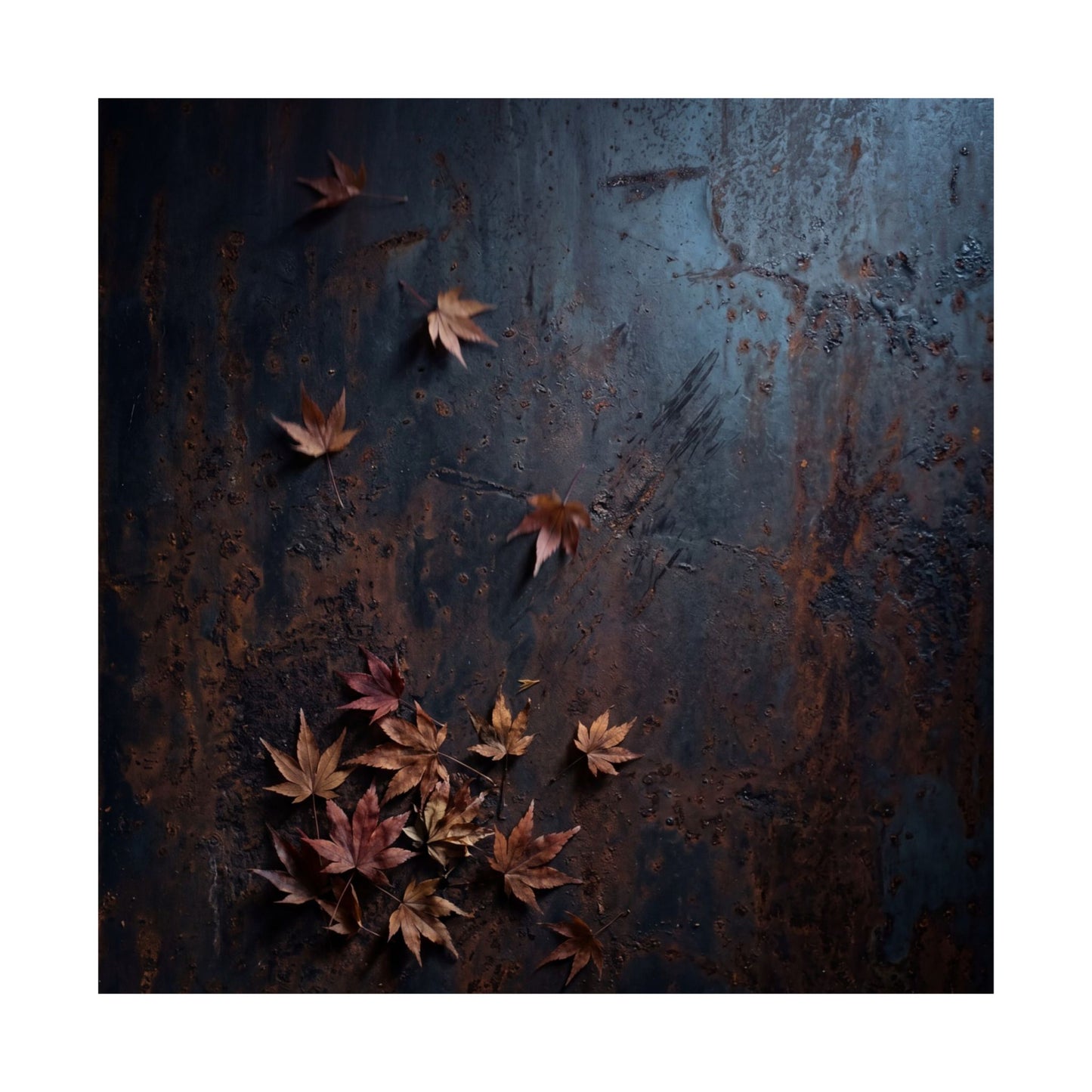 Rust Patina Wall Art Print | Autumn Dark Japandi Shadow Zen Art