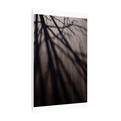 Dark Japandi Shadow Play in Dawn | Moody Minimal Canvas Art