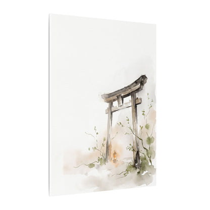 Fukinsei Torii Gate Canvas Art - Japandi Watercolor