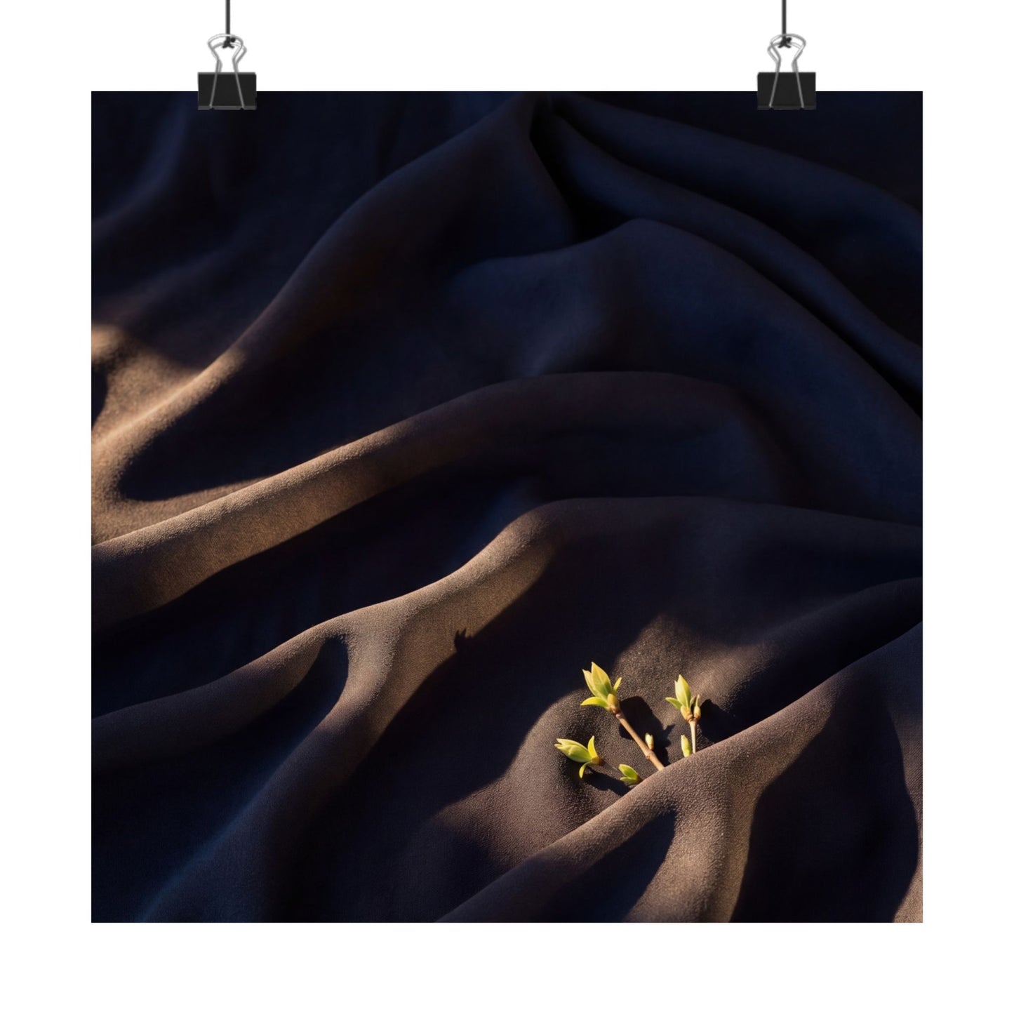 Atmospheric Silk Drape Wall Art Print - Shadow Zen Dark Japandi Art Print