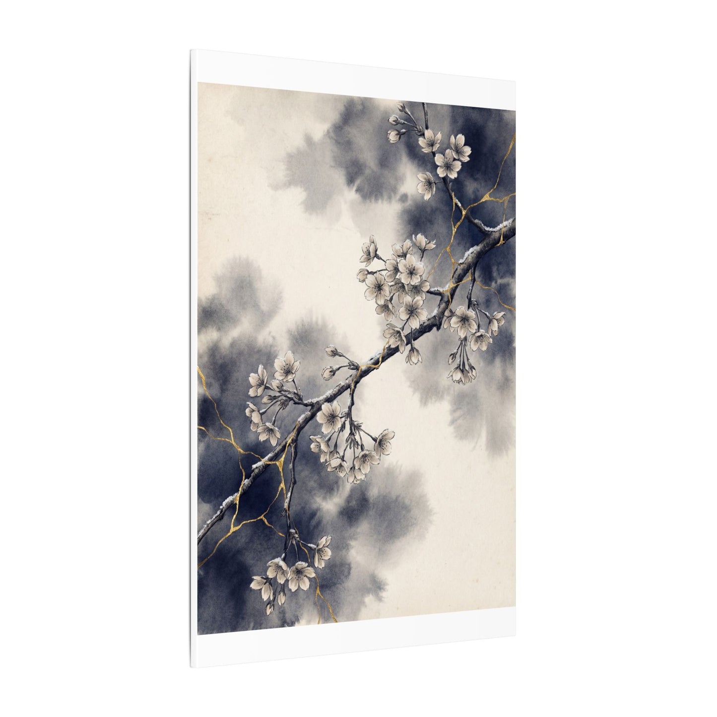 Ma Cherry Blossom Canvas Art - Kintsugi Gold Vein