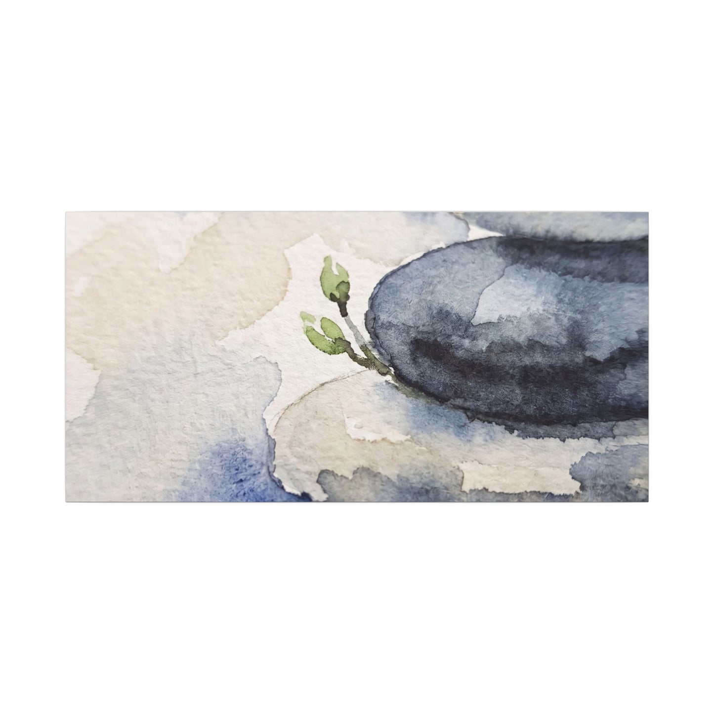 River Stones Watercolor Canvas Art | Cozy Japandi Art