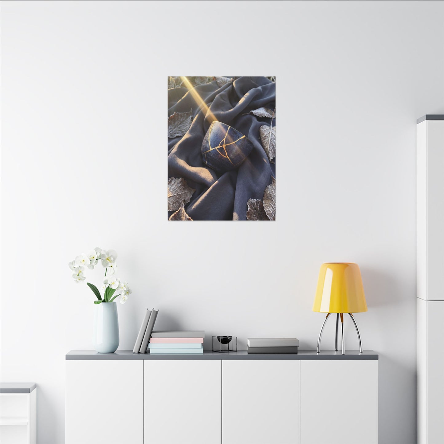 Winter Silk Drape Gold Repair Canvas Art | Artful Decor