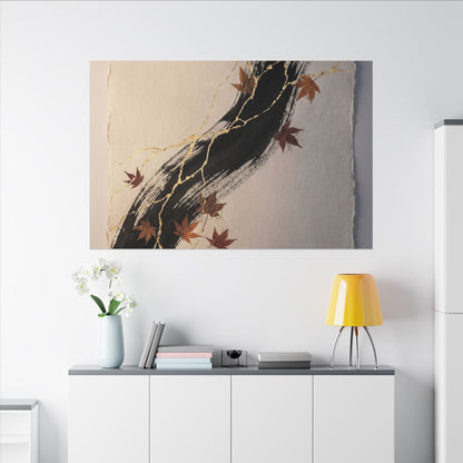 Dawn Ink Brushstroke Canvas Art - Kintsugi Ma