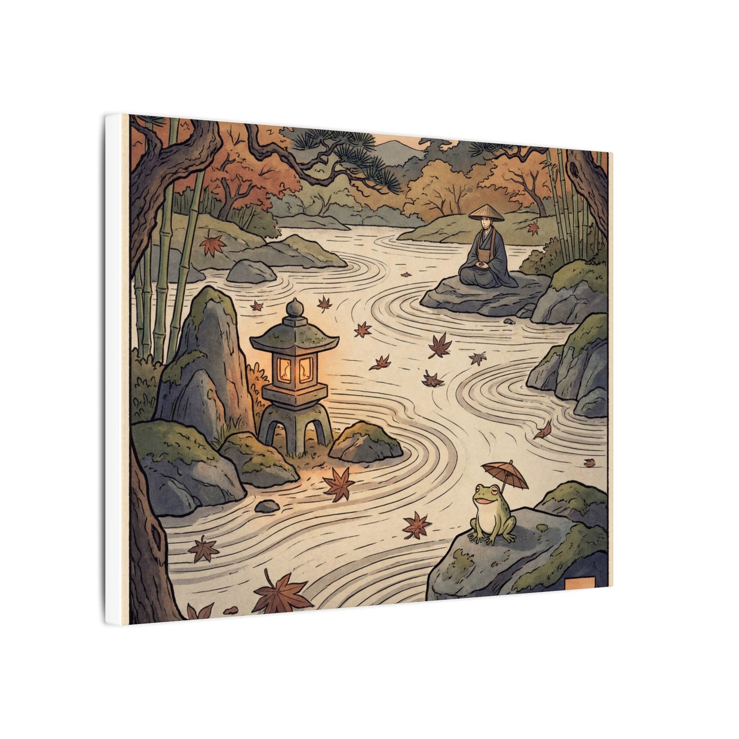 Rock Garden Autumn Canvas Art | Zen Serene Design