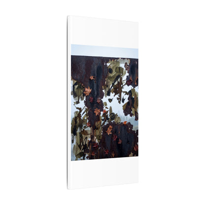 Rust Patina Charcoal Ink Canvas Art | Sophisticated Dark Japandi Art