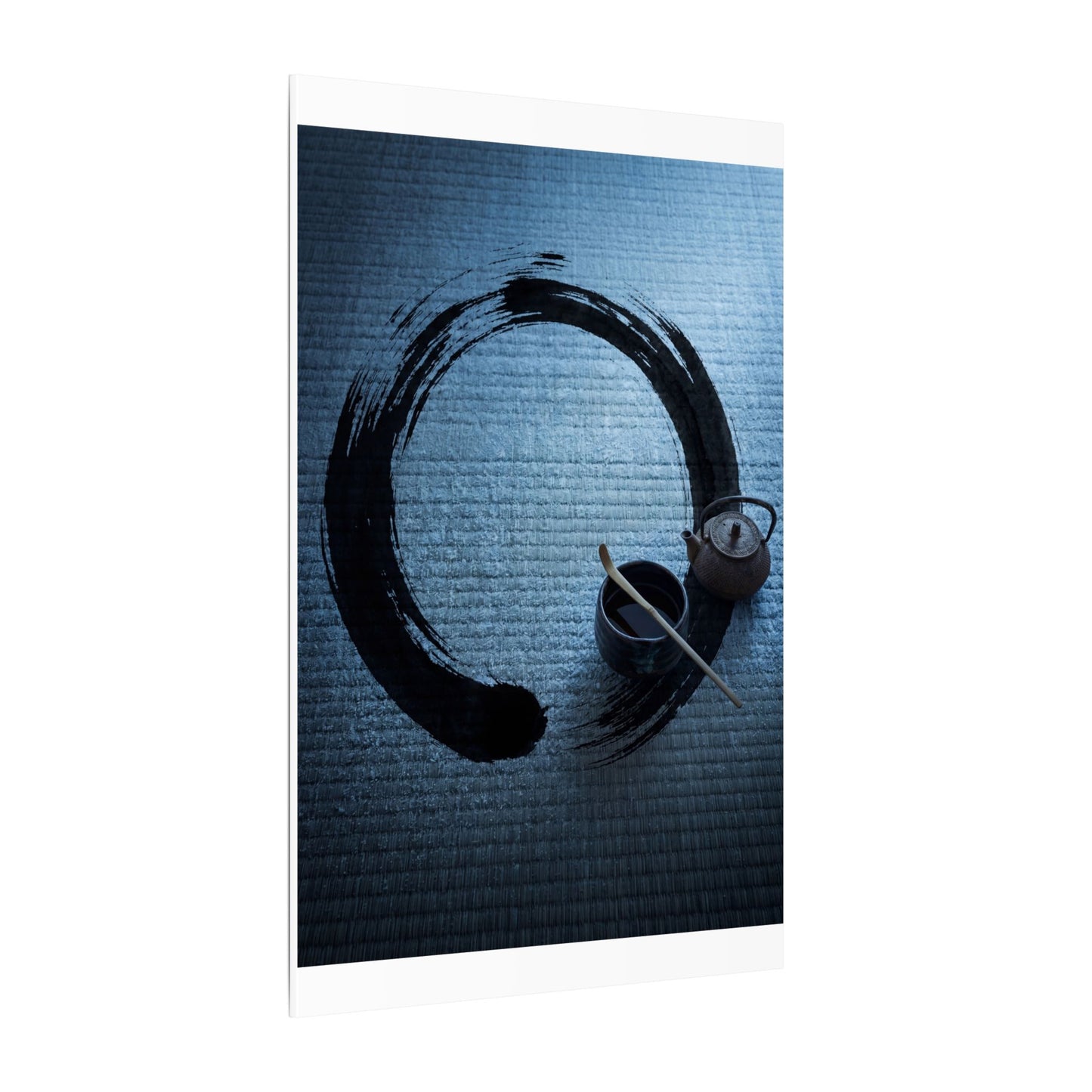Winter Tea Ceremony Enso Canvas Art | Peaceful Decor