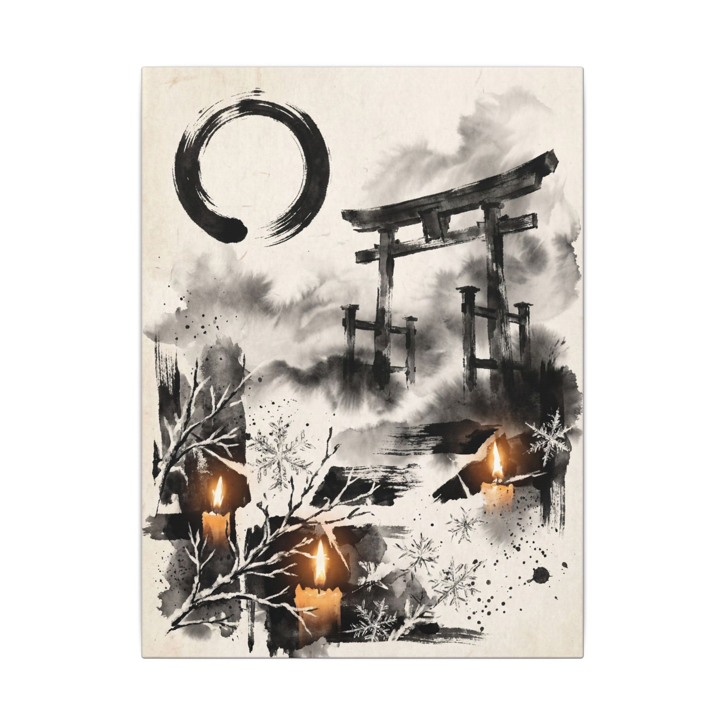 Candlelight Torii Gate Canvas Art - Zen Datsuzoku