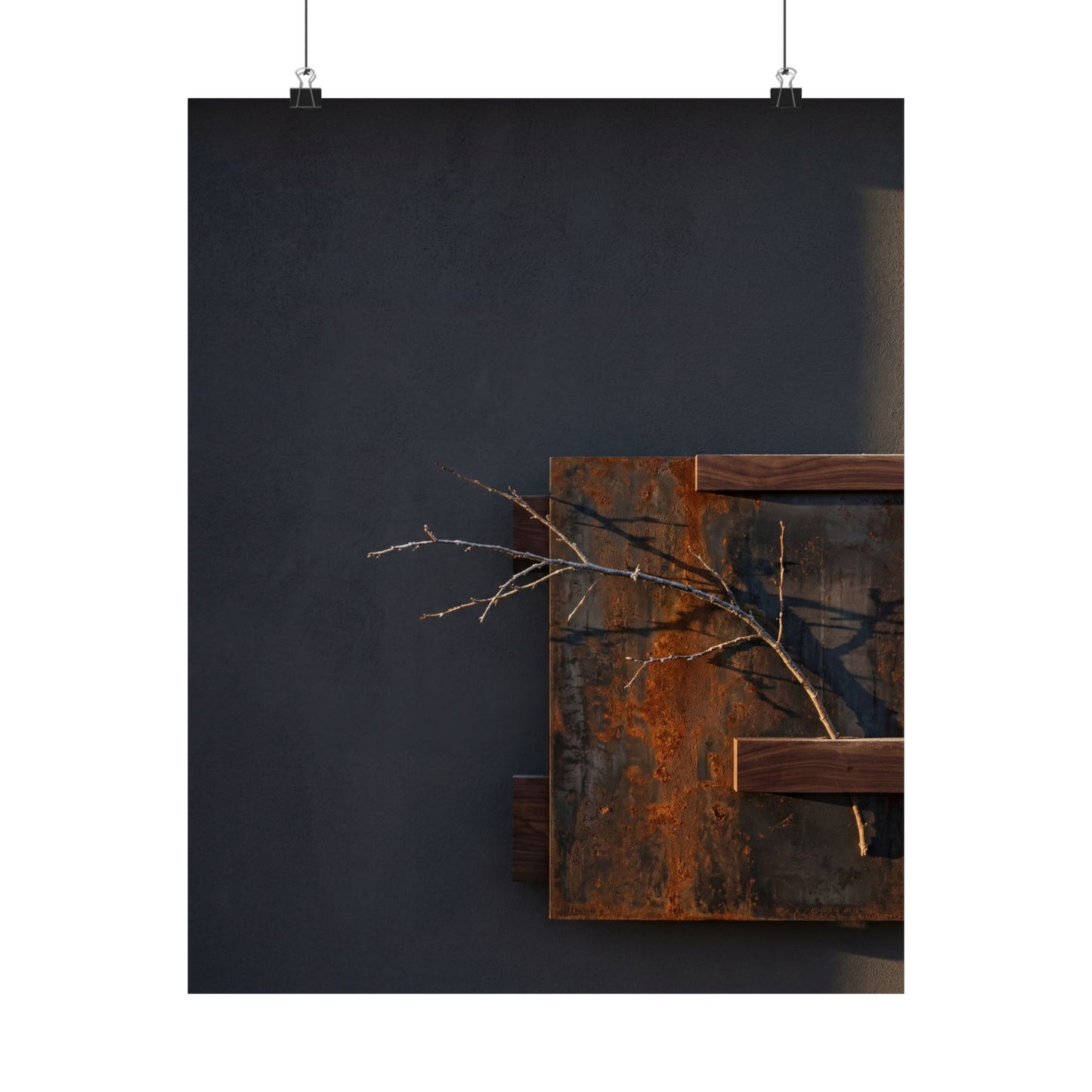 Ma Rust Patina Wall Art Print - Dark Japandi Dark Texture Art Print