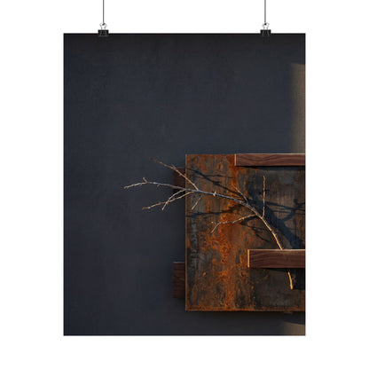 Ma Rust Patina Wall Art Print - Dark Japandi Dark Texture Art Print