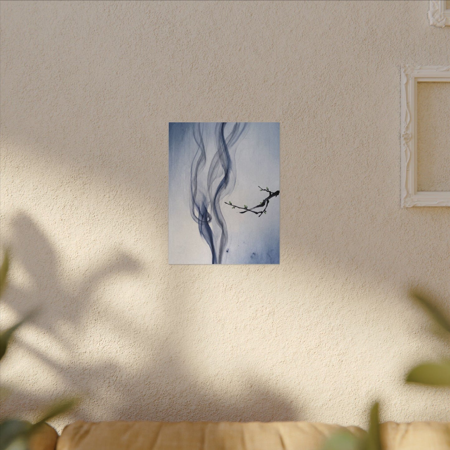 Incense Smoke Spring Canvas Art | Zen Tranquil Design