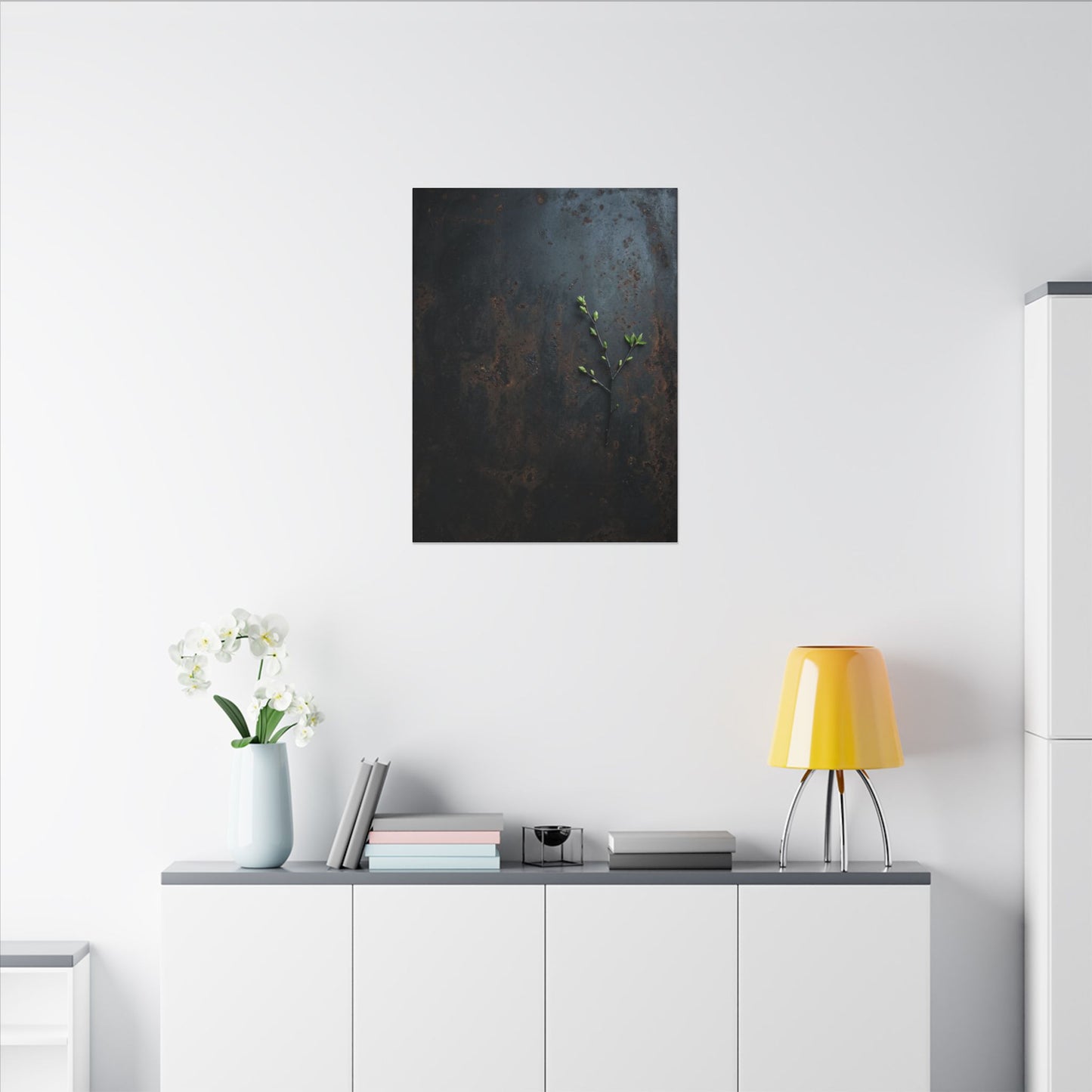 Rust Patina Moody Minimal Canvas Art | Moody Dark Japandi Art