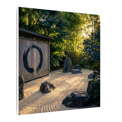 Rock Garden Enso Canvas Art | Tranquil Zen Art