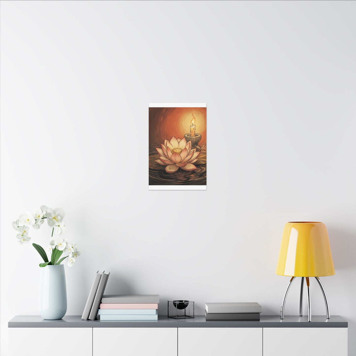 Lotus Flower Summer Canvas Art | Zen Contemplative Design