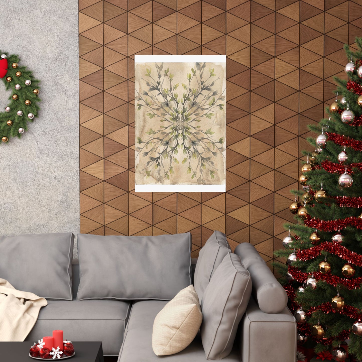 Shadow Play Watercolor Wall Art Print | Earthy Japandi Art