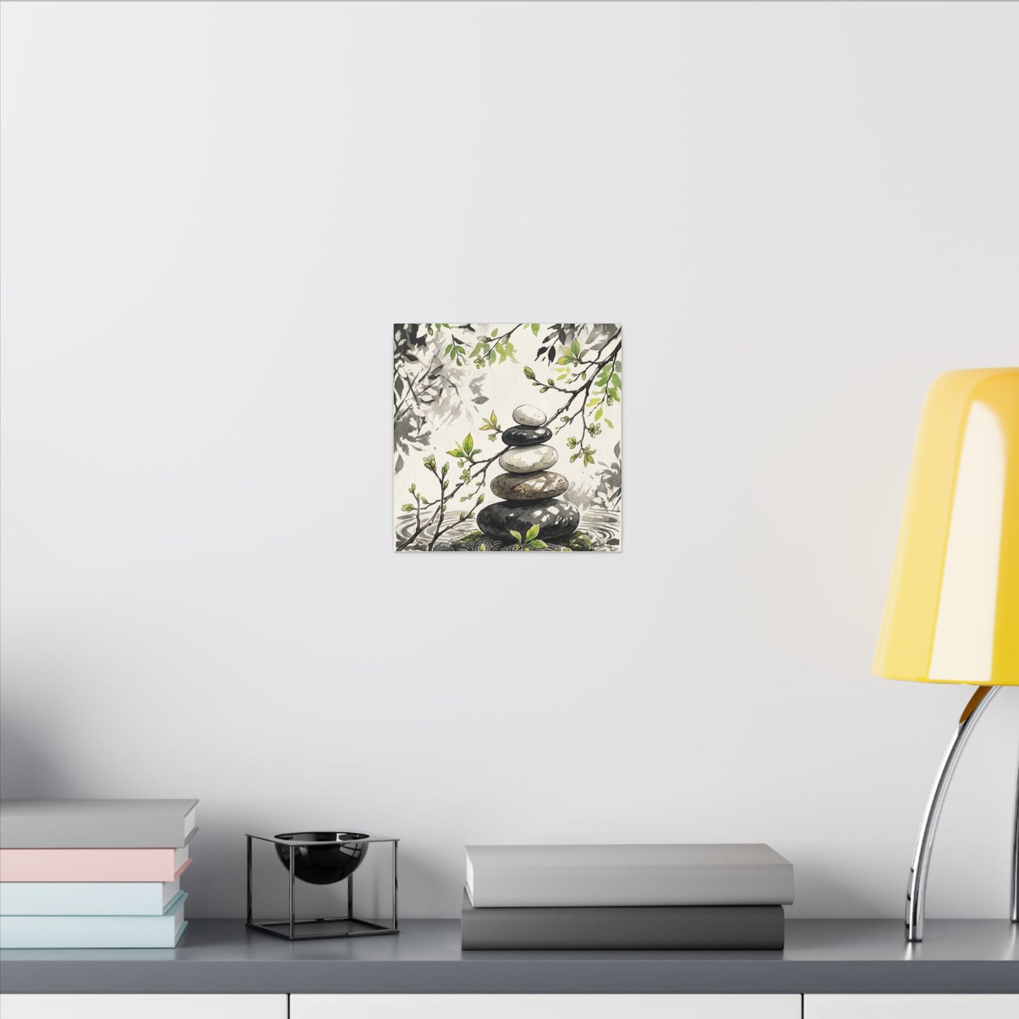 Spring River Stones Japanese Pattern Canvas Art | Elegant Decor