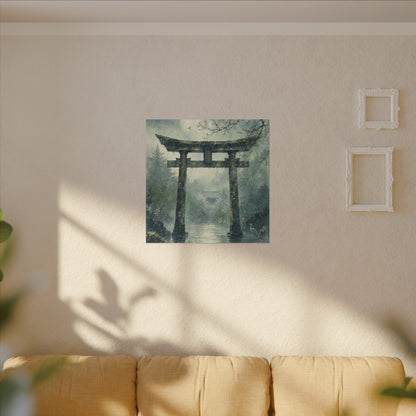 Earthy Torii Gate Canvas Art - Watercolor Japandi