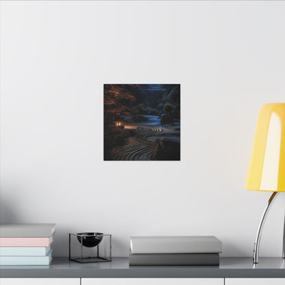 Summer Rock Garden Shadow Zen Canvas Art | Moody Decor