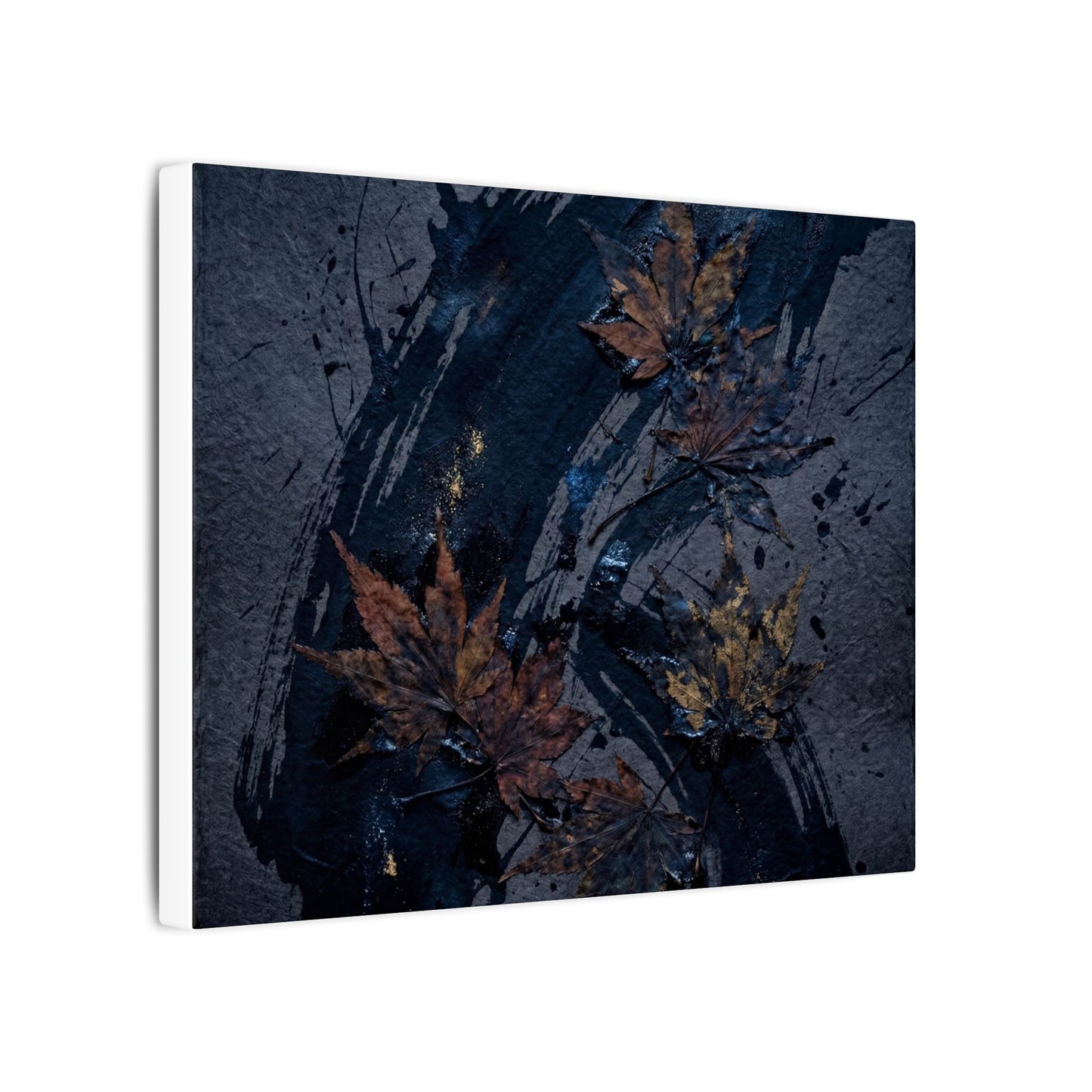 Sophisticated Ink Brushstroke Canvas Art - Dark Texture Dark Japandi