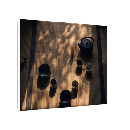 Shibui Tea Ceremony Canvas Art - Dark Japandi Shadow Zen