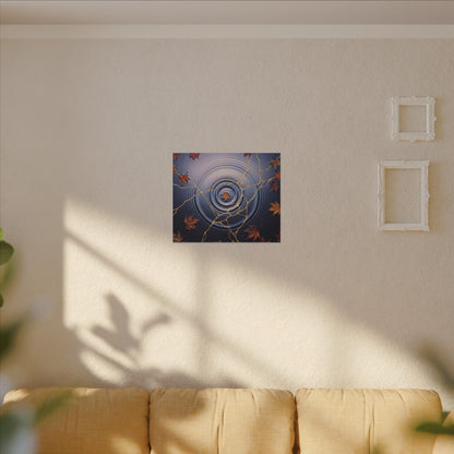 Kintsugi Water Ripple in Dawn | Gold Vein Canvas Art