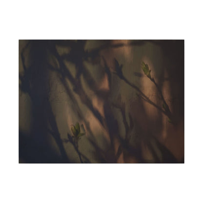 Candlelight Shadow Play Canvas Art - Dark Japandi Shibui
