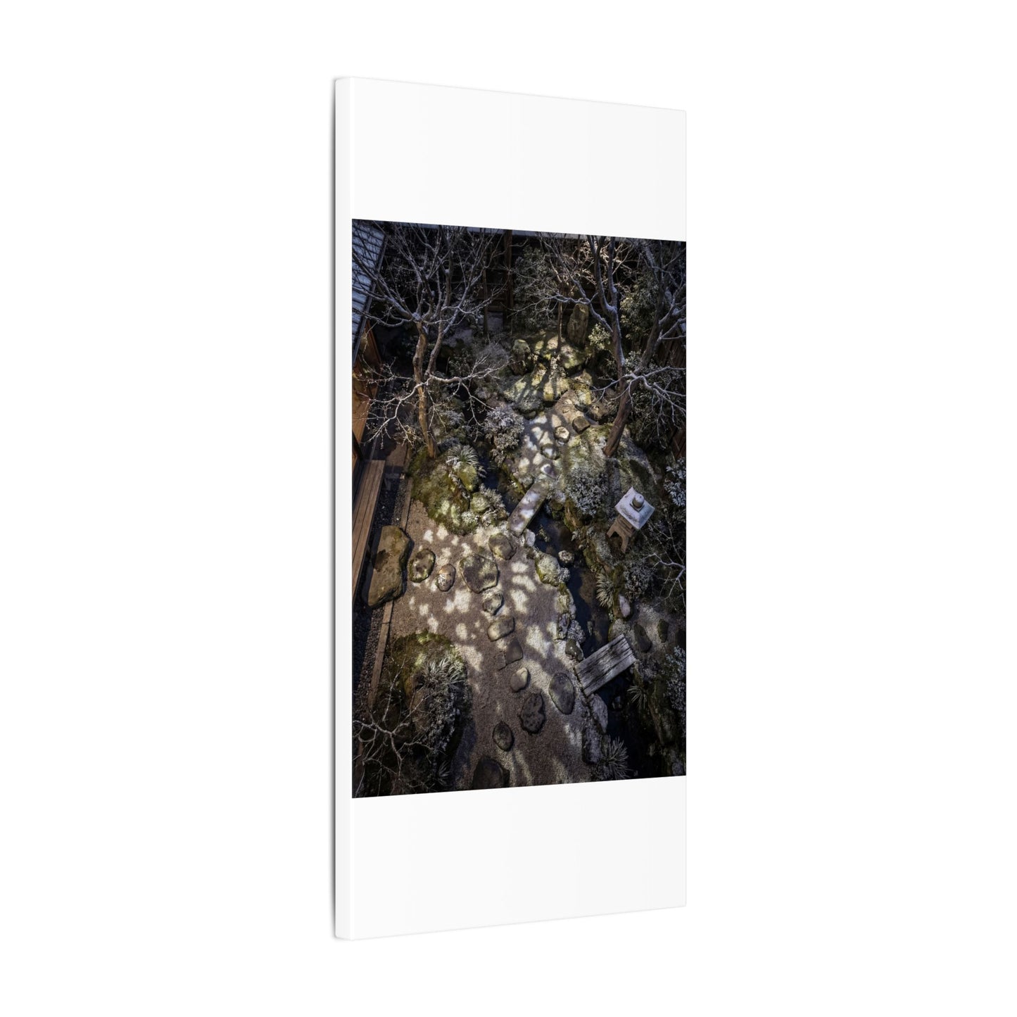 Moonlit Garden Japanese Pattern Canvas Art | Elegant Japandi Art