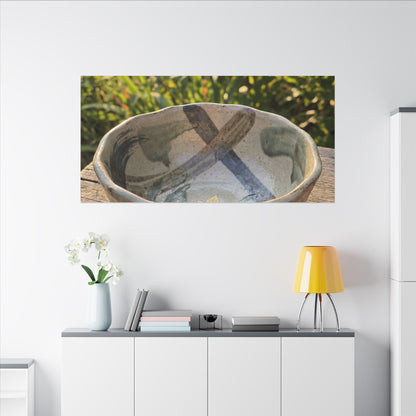Earthy Ceramic Bowl Canvas Art - Japanese Pattern Japandi