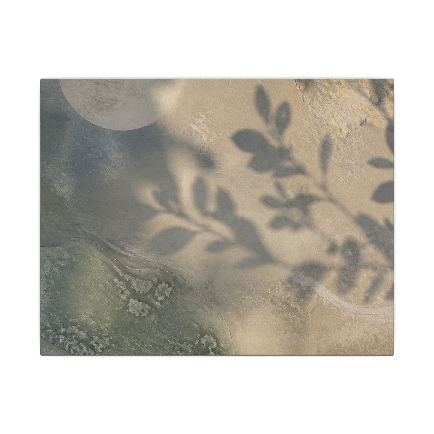 Japandi Shadow Play in Moonlight | Texture Canvas Art