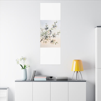 Cherry Blossom Watercolor Canvas Art | Elegant Japandi Art