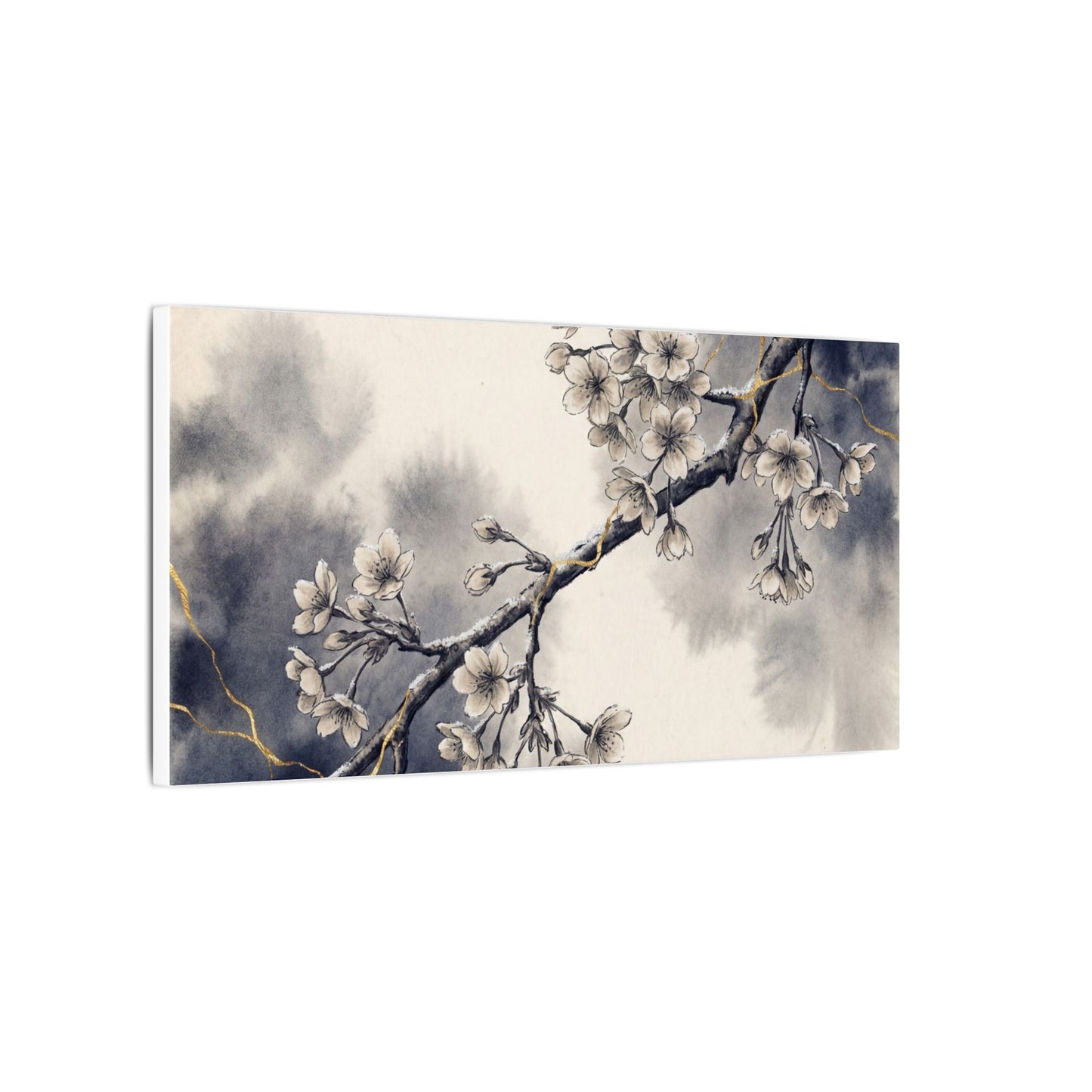 Ma Cherry Blossom Canvas Art - Kintsugi Gold Vein