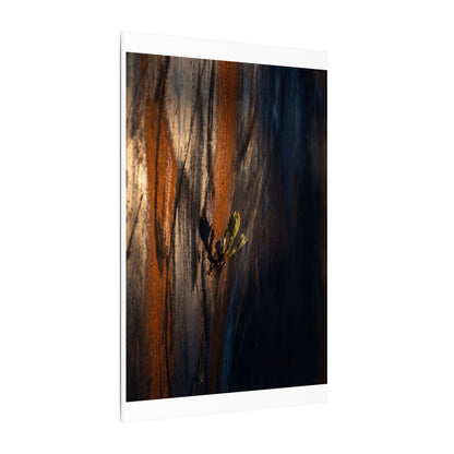 Rust Patina Charcoal Ink Canvas Art | Moody Dark Japandi Art
