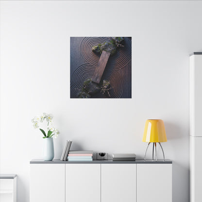 Spring Rock Garden Moody Minimal Canvas Art | Atmospheric Decor