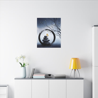 River Stones Spring Canvas Art | Zen Peaceful Design